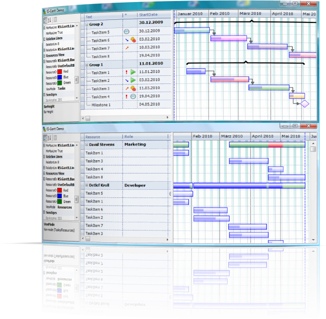 KS-Gantt Control for DotNet WinForms screenshot KS-Gantt Control for DotNet WinForms screenshot