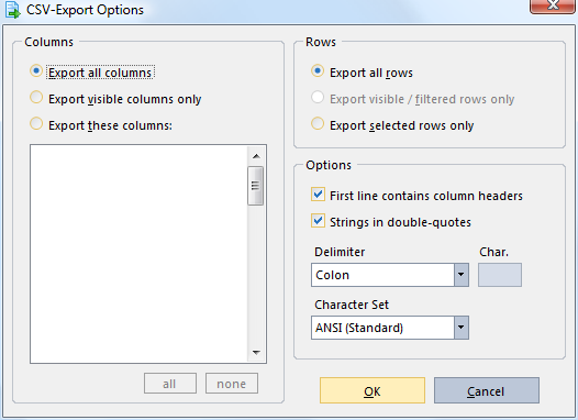 Export Addresses