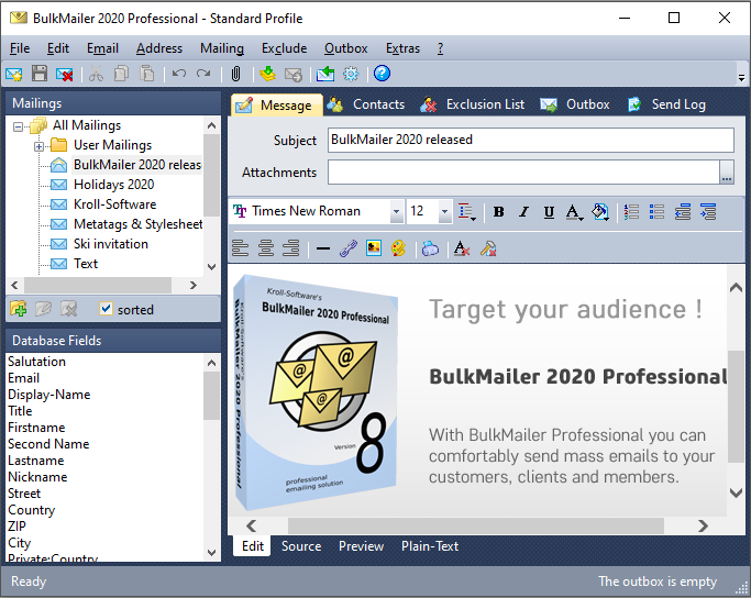 Click to view BulkMailer Professional 7.7.4 screenshot